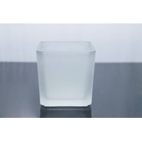10 Pack Square Cube Frosted Glass 5cm Tealight Candle Holder Festival Decor Wedding Propose Parties Holiday and Home Decor