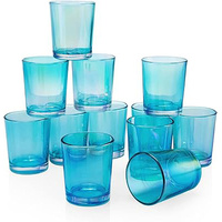 40 Pack Turquoise Glass Votive Tealight Candle Holders House Party Cenrepiece Xmas Wedding Decor Glass Candlestick Party Decorations Bridal Baby Showe