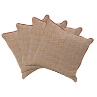 Pack of 4 Azuk Orange &amp; Grey Cushion Covers 50cm x 50cm