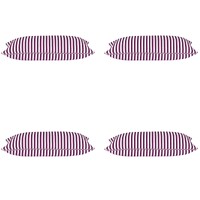 Pack of 4 Dandi Fuchsia Plum Purple &amp; White Rectangle Cushion Covers