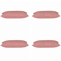 Pack of 4 Dandi Red &amp; White Rectangle Cushion Covers
