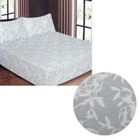 ICF Store Cotton Flannel Combo Fitted Sheet Set Queen Leaves