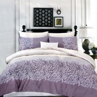 250TC Cotton Reversible Quilt Cover Set Alice&#39;s Garden Queen