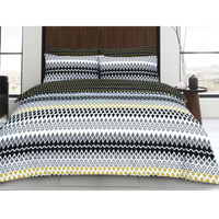 Gene Digital Black Quilt Cover Set King
