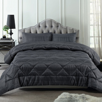 Accessorize 3 Piece Waffle Slate Comforter Set Queen