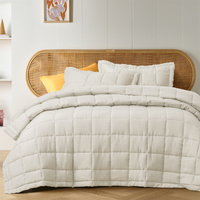 Vintage Design Homewares Natural French Linen Coverlet Set King