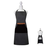 J Elliot Home Selby Cotton Apron 83 x 68 cm Charcoal &amp; Black