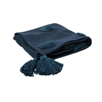 J Elliot Home Quinn 100% Cotton Textured Throw 130 x 160 cm Indigo &amp; Majolica