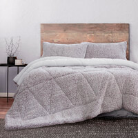 Ardor Melange Plum 3 Pcs Sherpa Ultra Soft Comforter Set Queen/King