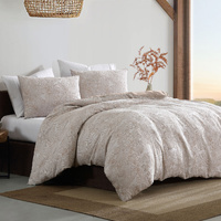 Ardor Avena Green Textured Floral Jacquard Quilt Cover Set King