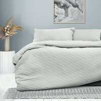 Ardor London Silver Embossed Quilt Cover Set King