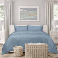 Algodon Romy Blue Cotton Jacquard Quilt Cover Set King