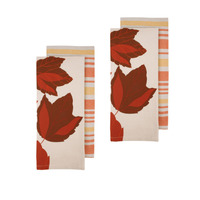 Ladelle Harvest Time Set of 4 Cotton Kitchen Towels Red