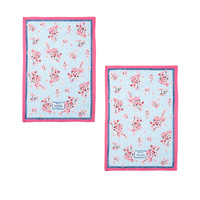 Ashdene Set of 2 Cherry Blossom Cotton Kitchen Tea Towels 50 x 70 cm