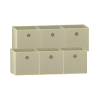 SORTI 33x33x27 CM Beige 6-Pack Foldable Storage Cubes - Fabric Bookcase Organizers for Toys and More