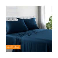 1200tc hotel quality cotton rich sheet set king sailor blue