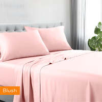 1200tc hotel quality cotton rich sheet set mega king blush