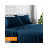 1200tc hotel quality cotton rich sheet set mega king sailor blue