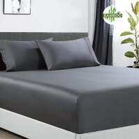 400 thread count bamboo cotton 1 fitted sheet with 2 pillowcases queen charcoal