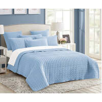 7 piece vintage stone wash comforter set king blue
