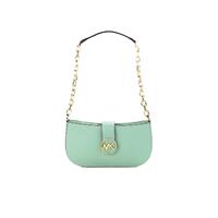 Michael Kors Women's Car Small Sea Green Leather Pouchette Shoulder Crossbody Purse - One Size
