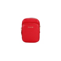 Michael Kors Women's Jet Set Bright Red Pebbled Leather North South Chain Crossbody Bag - One Size