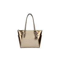 Michael Kors Women&#39;s Charlotte Large Leather Top Zip Tote Bag Purse Rose Gold - One Size