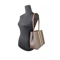 Michael Kors Women's Medium Pratt Bucket Shoulder Bag Purse Brown - One Size