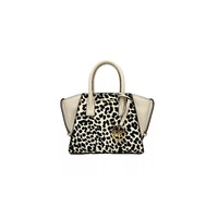 Michael Kors Women's Avril XS Cream Cheetah Satchel Crossbody Bag Purse - One Size