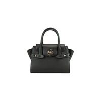Michael Kors Women's Car Medium Black Gold Saffiano Leather Satchel Handbag Purse Bag - One Size