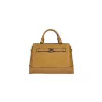 Michael Kors Women's Reed Small Leather Belted Satchel Crossbody Bag Brown - One Size