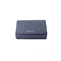 Michael Kors Women's Jet Set Medium Navy Blue PVC Convertible Pouchette Crossbody Bag - One Size