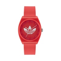 Adidas Unisex&#39;s Red Silicone Watch - One Size
