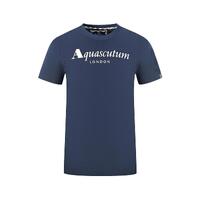 Aquascutum Men's Blue Cotton T-Shirt - L