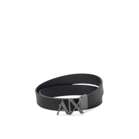 Armani Exchange Men's Black Leather Belt - 90 cm