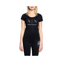 Armani Exchange Women's Black Cotton Tops &amp; T-Shirt - 38 IT