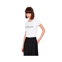 Armani Exchange Women's White Cotton Tops &amp; T-Shirt - 42 IT
