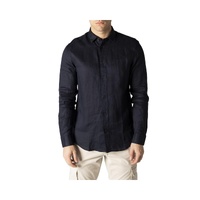 Armani Exchange Men's Blue Linen Shirt - 44 IT