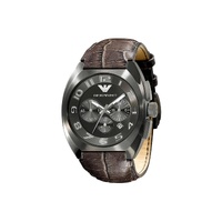 Armani Men&#39;s Brown Cowhide Leather Watch - One Size