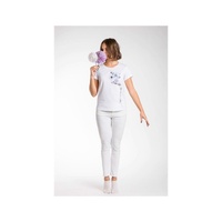 ATratti Women's Elegant White Stretch Viscose Tee - M
