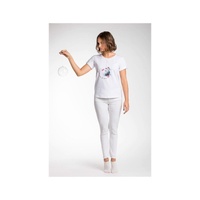 ATratti Women's Chic White Stretch Viscose Tee - M