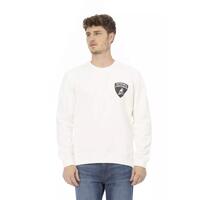 Logo Print Crewneck Sweatshirt with Ribbed Cuffs L Men