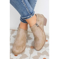Philippine Gray Tulip Opening Suede Ankle Boots - 37 EU