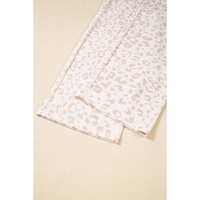 Beige Cheetah V Neck Tee and Pants Lounge Set - L