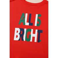 Multicolor ALL IS BRIGHT Graphic Christmas Plaid Pajamas Set - S