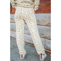 White Leopard Pullover and Drawstring Pants Lounge Set - S