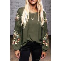 Azura Exchange Embroidered Long Sleeve Top - S