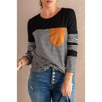 Azura Exchange Pinstripe Patch Pocket Top - M