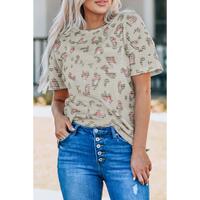 Azura Exchange Waffle Knit Short Sleeve Top - S