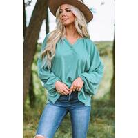 Azura Exchange Dolman Style V Neck Top - L